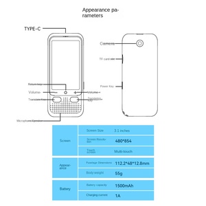 Traduttore Simultaneo Intelligente Z5 Beckham AI con Grande Modello AI, Traduzione in Tempo Reale, Registrazione in 139 Lingue (<span class=keywords><strong>Arabo</strong></span>, Thai), Schermo da 3.1 Pollici, Funzionamento Offline - Product Image 4