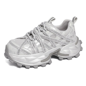 Zapatillas Deportivas de Mujer con Diseño Exclusivo, Primavera 2026, Suela Gruesa, Aumentan la Estatura, con Pedrería, Casuales y a la Moda - Product Image 3