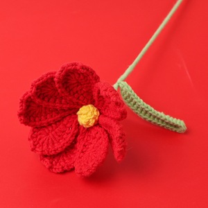 Ramo de flores artificiales tejido a mano con cinco flores galsang, ideal para San Valentín, Navidad y Año Nuevo, regalo transfronterizo. - Product Image 4