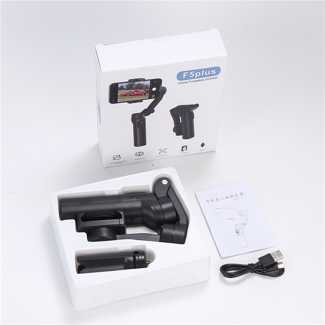 F5 Plus Foldable 3- Gimbal Stabilizer for Mobile Phones & Video Cameras with 2200mAh Battery and 6 Hours Working Time