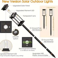 Éclairage Solaire de Jardin Extérieur Étanche IP65, Projecteur à Piquer pour Pelouse, Lumières Solaires de Sol pour Jardin et Cour Arrière