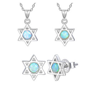 Orecchini in Opale Bianco Pesca Soda Crescent Curved Cantata Verde Pino Rosa Gemini - Product Image 3