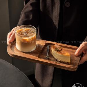 Plateau de service en bois massif de style japonais avec compartiments pour café, desserts et petit-déjeuner - Product Image 4