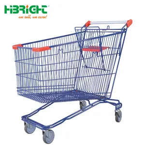 Suficiente Espacio desplegando metal al por mayor personalizado handpush trolly supermercado tienda carrito de la compra