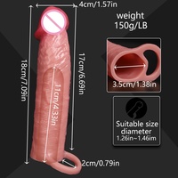 Énorme manchon pénien pour une croissance accrue, retardateur d'éjaculation, extenseur de pénis réutilisable, préservatif en silicone, jouet sexuel masculin - LM-CT610-5