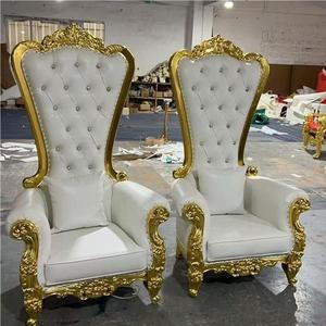 Fauteuils Trône de Luxe Royal Sculptés aux Couleurs Régaliennes, Canapé de Mariage Roi et Reine, Mobilier de Salon, Chaises Trône pour Événements, Fêtes et Villas - Product Image 4