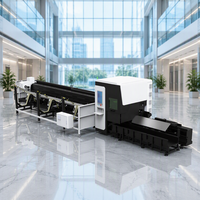 Équipement de découpe laser de tubes entièrement automatique 3000W 6000W, découpeuse industrielle de tuyaux, 2 mandrins, machine de découpe laser de tubes à fibre 6024