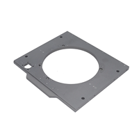 Plaque de base carrée en aluminium anodisé usiné CNC JianQiao avec un grand trou circulaire central pour l'installation fixe d'un moteur rotatif