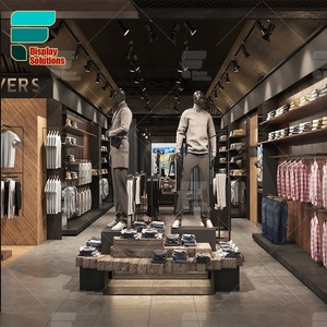 Muebles de Madera para Tienda de Ropa Masculina con Estilo Moderno, Mobiliario para Tienda Minorista, Interior de Tienda de Ropa para Salón de Belleza - Product Image 1