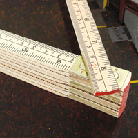 Règle en bois pliante 6.6 pieds/2 mètres-Double face en pouces et mesures métriques pour charpentier et travail du bois