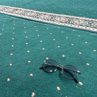 Tapis de prière de mosquée vert à pois, ignifuge, jacquard, tufté, à poils longs, antidérapant, lavable, mur à mur