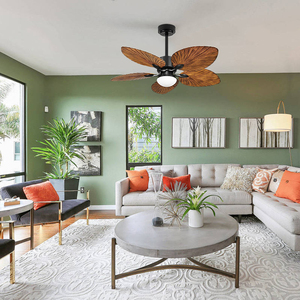 Hsg mô hình 918 44/52 inch Lá Cọ <span class=keywords><strong>fan</strong></span> hâm mộ ánh sáng và điều khiển từ xa quạt trần với ánh sáng - Product Image 3