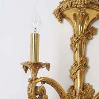 Applique murale LED tout en cuivre de style français, design rétro européen de luxe à double tête pour salon, couloir, hall d'entrée