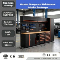 Gabinete de Herramientas de Acero Modular Integrado de Alta Resistencia, Adecuado para Soluciones de Almacenamiento, Banco de Trabajo Metálico Profesional para Taller Automotriz