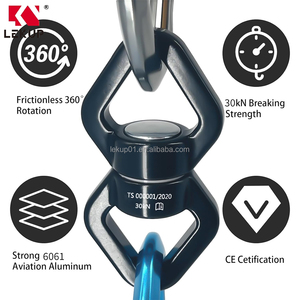 Crochet pivotant d'escalade pour hamac, accessoire suspendu, pivotant sécurisé à 360 degrés, dispositif de rotation de sécurité 30kN, pivotant pour balançoire - Product Image 3