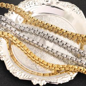 New Square Rolo Rändelung Edelstahl kette Vakuum beschichtete diamant karierte Herren schmuck kette - Product Image 2