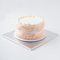 PACKINWAY Gold Plateau à gâteau en carton ondulé de 14 pouces, 12 mm d'épaisseur, bord gaufré, biodégradable, jetable, matériaux recyclés