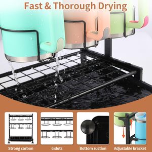 Organizador de Botellas de Agua Compatible con el Vaso Stanley de 40 oz con Asa, Organizador de Vasos Ajustable con Rejilla de Secado - Product Image 3