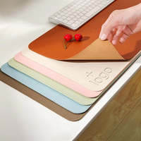 Tapis de bureau en cuir uni avec repose-poignets, antidérapant, résistant aux taches, surface d'écriture extra-large 80x40cm, pour le travail et la maison