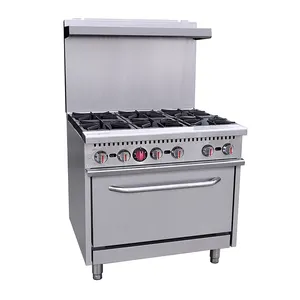 Commercial 24Inch with 4 burners and 1 spacious oven for Restaurant Kitchen Equipment