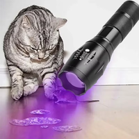 Lampe torche LED UV 365nm en alliage, zoomable, source de lumière violette ultraviolette pour inspection d'agents et chasse aux scorpions