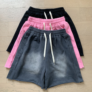 Shorts Casual con stella nera lavata all'<span class=keywords><strong>inferno</strong></span> 100% cotone elastico a vita media a maglia-pantaloni caldi estivi all'ingrosso - Product Image 2