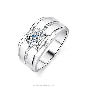 <span class=keywords><strong>Bague</strong></span> Moissanite classique pour hommes Bagues Moissanite certifiées GRA <span class=keywords><strong>Bague</strong></span> Moissanite pour hommes en argent sterling S925 - Product Image 2