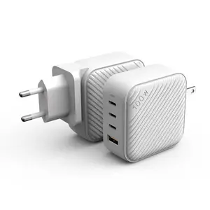 Chargeur GaN Tech 100W 4 ports multiples USB Type C Charge rapide PD Adaptateur de voyage pour ordinateur portable/téléphone portable - Product Image 1
