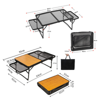 Table d'extérieur E-RIKE Table de pique-nique pliable rectangulaire et tables pliantes en bois pour le camping