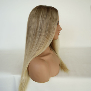 Parrucca con Radici Marrone <span class=keywords><strong>Chiaro</strong></span> e Riflessi <span class=keywords><strong>Biondo</strong></span> Platino, Balayage <span class=keywords><strong>Biondo</strong></span> Cenere, <span class=keywords><strong>Capelli</strong></span> Umani, Parrucche Frontali in Pizzo HD Senza Colla per Donne - Product Image 2