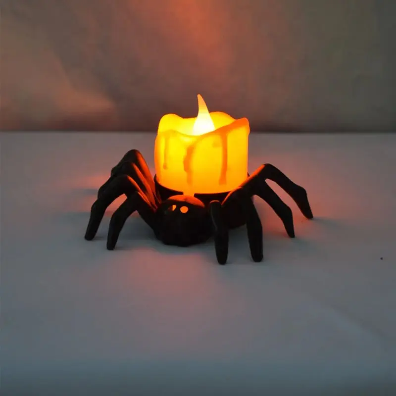 Halloween dekorative Kerzenlicht LED elektronische Kerze Halloween Spinne Nachtlicht