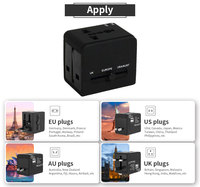 Cargador de Pared Plegable Universal con Doble USB PD y Adaptador Tipo-C, Enchufes EU/UK/AU/US para Teléfono Móvil, Laptop y Auriculares, para Viajes