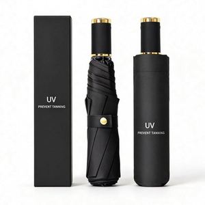 Wholesale Promo Business Gift Color Logo Outdoor Waterproof <b>Windproof</b> Uv-Proof Manual Trifold Foldable <b>Umbrella</b> - Product Image 1