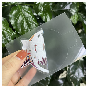 Pegatina de plástico PET gruesa resistente a los rayos UV logotipo personalizado impreso autoadhesivo vinilo transparente decorativo troquelado pegatina de ventana transparente - Product Image 2