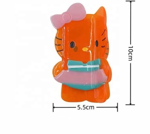 Pince à <span class=keywords><strong>cheveux</strong></span> artisanale en acétate JingLan, style japonais et coréen, écologique, de haute qualité, colorée, à thème animalier, motif chat de dessin animé, pour femmes - Product Image 6