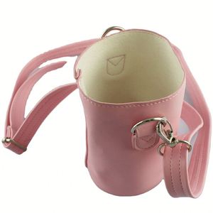 Porta Botella de Agua de Cuero PU Color Rosa, con Correa para el Hombro - Product Image 1