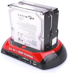 Doppio Slot USB 2.0 a SATA IDE HDD Docking Station con lettore di Schede per 2.5 Da 3.5 Pollici IDE SATA Hard drive (Nessun Supporto Il WD IED