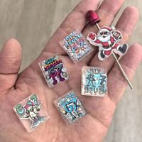 Perles acryliques droites en gros pour l'impression de dessins animés, perles acryliques à trous pour personnages d'anime, artisanat de perles acryliques DIY pour stylos DIY