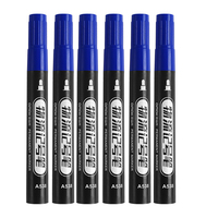 Stylos de marquage en bois à pointe moyenne avec embouts en feutre Encre permanente Noir Bleu Rouge Base d'huile épaisse pour carton logistique