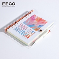Couverture souple en PVC blanc transparent personnalisé en gros A5 6 anneaux reliure cahier Journal impression personnalisée