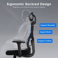 Chaise de bureau JOHOOFURNITURE avec dossier en maille, soutien lombaire réglable, accoudoirs 3D, appui-tête, pour salle d'attente, bureau à domicile, Sedia Da Gaming