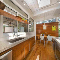Cuisine suspendue modulaire pour projet résidentiel, en panneau mélaminé, avec évier, écologique, personnalisable, haute qualité, Guangzhou