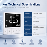 Termostato Digital para Aire Acondicionado Central, con Salida de 0-10v, 100V-240V, 5A, Válvula Moduladora de Ventilador EC, para Sistemas HVAC