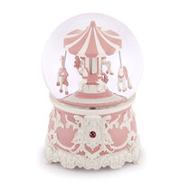 Meilleur Prix Rose Carrousel Musical Water Globe carrousel boule à neige pour Bébé Enfants