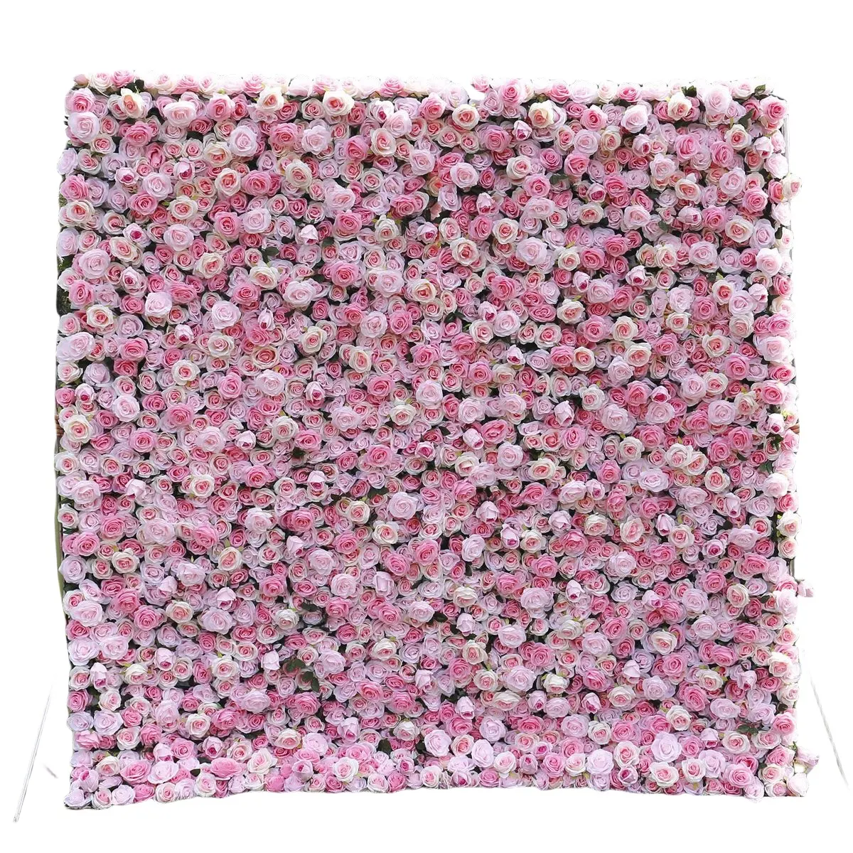 Papier peint de fond de mur de fleur de simulation personnalisé, tissu de décoration murale de fleur de soie rose, mur de fleur inférieur