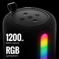 Altavoz Inalámbrico RGB de 5W y 1200mA, el Más Vendido de Fábrica, Altavoz Portátil TWS para Exteriores, Ideal para Salas de Juego, Escritorios y Senderismo