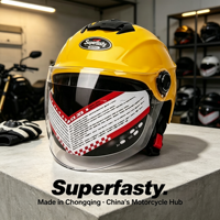 Casque de moto ouvert personnalisé en PP léger et imperméable pour les trajets urbains quotidiens, utilisable en toutes saisons, fabriqué en Chine