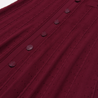 Nouvelle Arrivée 2026 – Robe Longue Moulante Texturée et Élégante à Col Rond, Boutons sur le Devant, Manches Longues en Maille Creuse, Coupe Ajustée avec Poches Décoratives