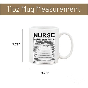 Infirmière Faits Nutritionnels Nouveauté Cadeau Imprimé Thé Tasse En Céramique 11OZ Tasse À Café Cadeau pour Infirmière - Product Image 4