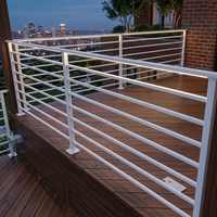 Rampe d'escalier de balcon extérieure en alliage d'aluminium blanc, design contemporain de luxe, à lattes, installation DIY pour villa moderne - Résistance à l'eau et à la rouille